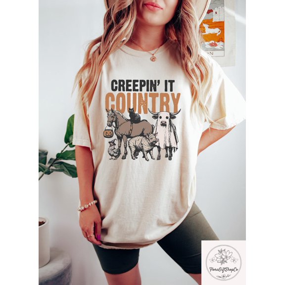 Creeping It Country Western Rider T-Shirt Size S-5XL