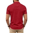 thumbnail image 5 of Fabrcox Quick Dry Men's Short Sleeve Polo Shirts Button Collared Work Shirts for Men Casual Outdoor Workout Breathable Men Golf Shirt Red M, 5 of 9