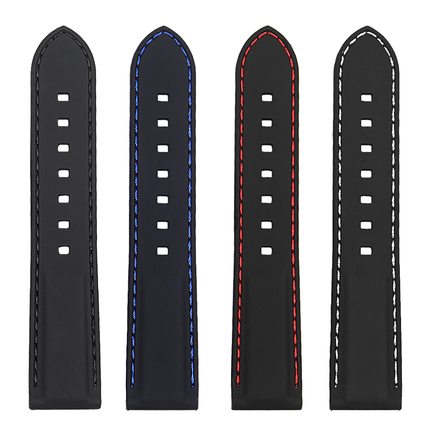 StrapsCo Rubber Diver Mens Watch Band w/ Rose Gold Buckle Quick Release Strap 18mm 20mm 22mm