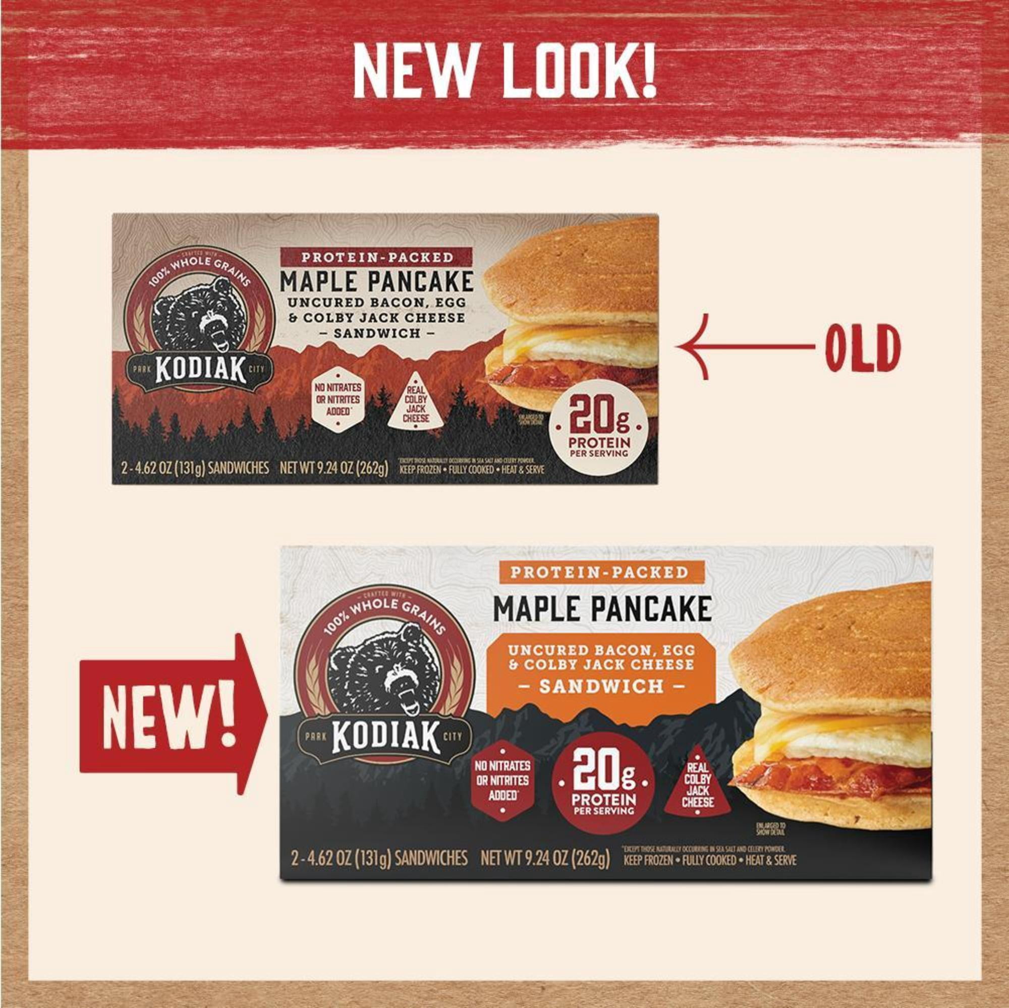 Kodiak Protein-Packed Frozen Breakfast Sandwiches, Bacon and Colby Jack, 2 Count, 9.24 oz
