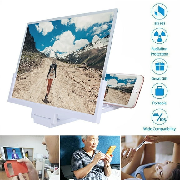 KKSQ 14" 3D Video Magnifier Phone Screen Video Amplifier Smartphone Stand Bracket,for Smart Phones Tablet