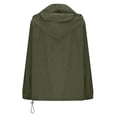 thumbnail image 4 of Zimjoy Big and Tall Windbreaker Jackets Mens M-5XL Packable Waterproof Rain Jacket Breathable Hooded Light Jackets for Men Adjustable Neckline Running Hoodies, Dark Green L, 4 of 6