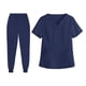 thumbnail image 5 of Conjunto médico femenino, camiseta y pantalón de manga corta, cómodo y con bolsillos. Azul marino, 5 of 9
