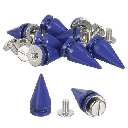 

16Pack Cone Spike Stud Rivet 10x20mm Screw Back Tree Studs and Spikes for Leather Craft(Blue)