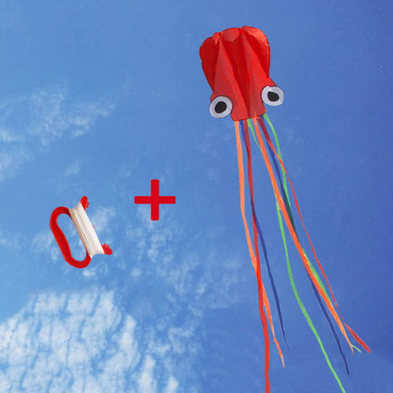 Multi-Color Octopus Kite Easy to Fly Great Gift Large Outdoor Blue Sky Flyer Toy 