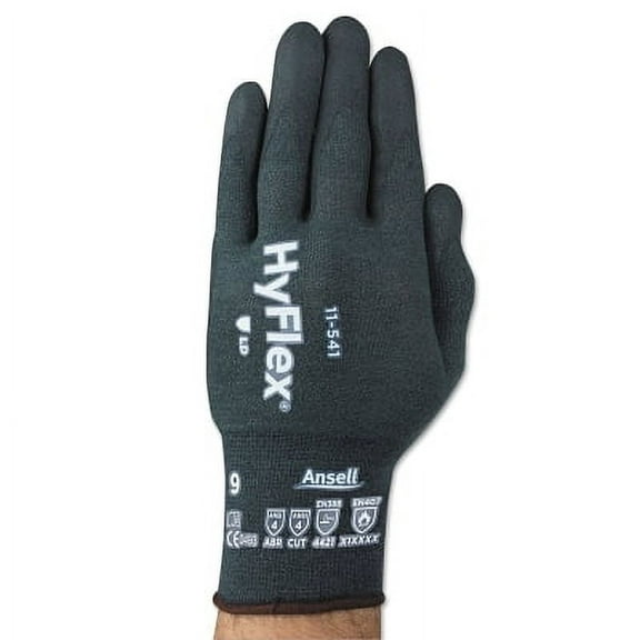 Hyflex 11-541 Nitrile Foam Palm Coated Gloves, Size 9, Gray | 1 Dozen of 12 Pair