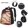 thumbnail image 3 of Disketp Baseball Ball With Flag Large Capacity Backpack Lunch Bag Pencil Case Combination 3 Piece Set for Student, 3 of 7