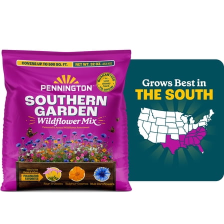 Pennington Wildflower Seed Mix, Southern Region Garden Blend, 32 oz, Annuals and Perennials