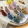 thumbnail image 3 of XIMIN Baby Booties Newborn First Walkers Cozy Shoes Sock Shoes Warm Hand Knit Soft Booties for Toddler Infant Boy Girl Cozy Shoes (9-12 Months, Pink), 3 of 3