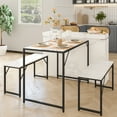 thumbnail image 2 of DINAZA Dining Table Set for 4 Persons 3Pcs Kitchen Table and 2 Benches Dining Room Table Set for Small Spaces Table with Chairs Home Furniture Rectangular Modern, 2 of 7