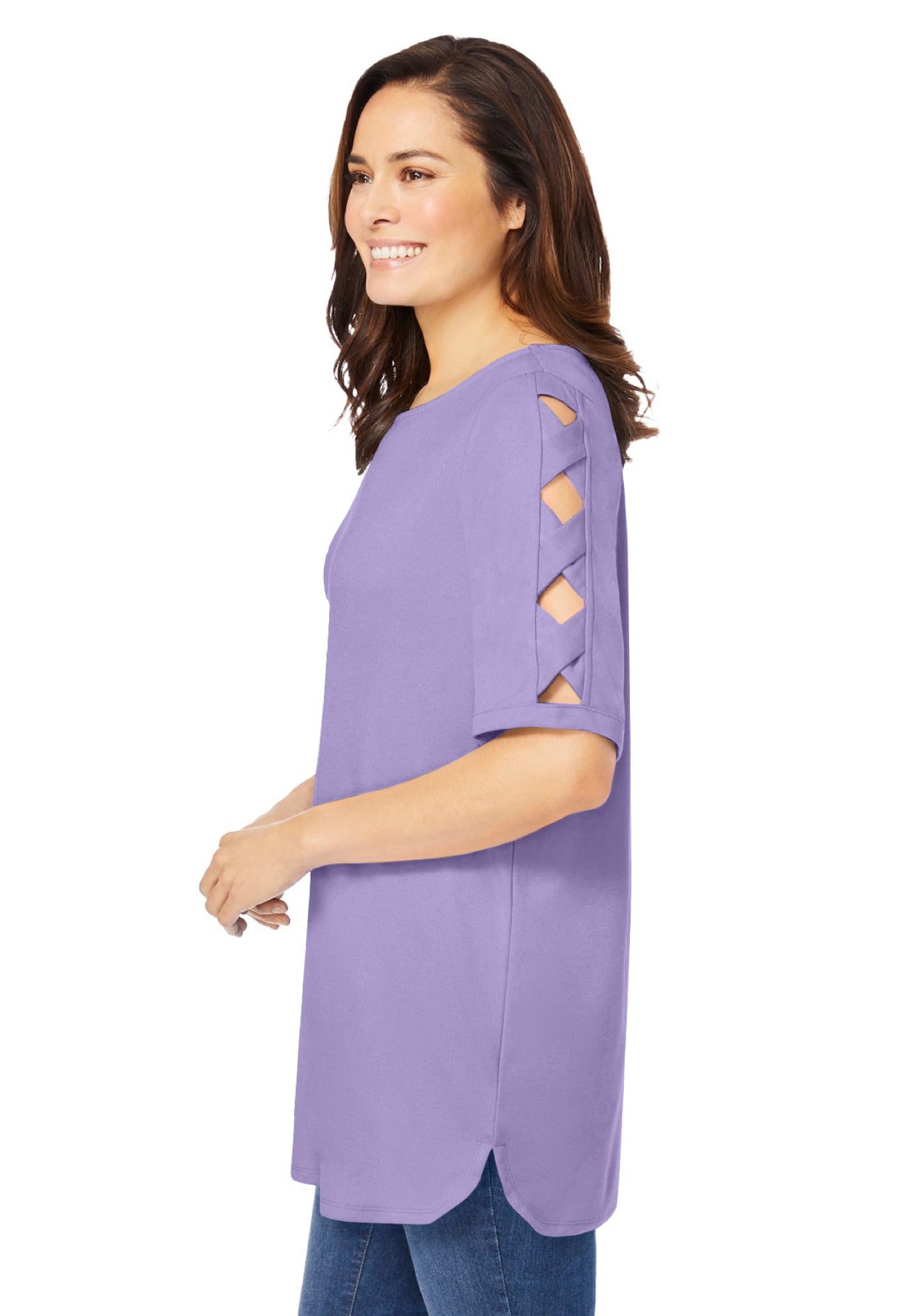 Plus Size Cut-Out Sleeve Tunic - image 3