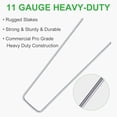 thumbnail image 5 of GROWNEER 100 Packs 6 Inches Heavy Duty 11 Gauge Galvanized Steel Garden Stakes Staples Securing Pegs for Securing Weed Fabric Landscape Fabric Netting Ground Sheets and Fleece, 5 of 7