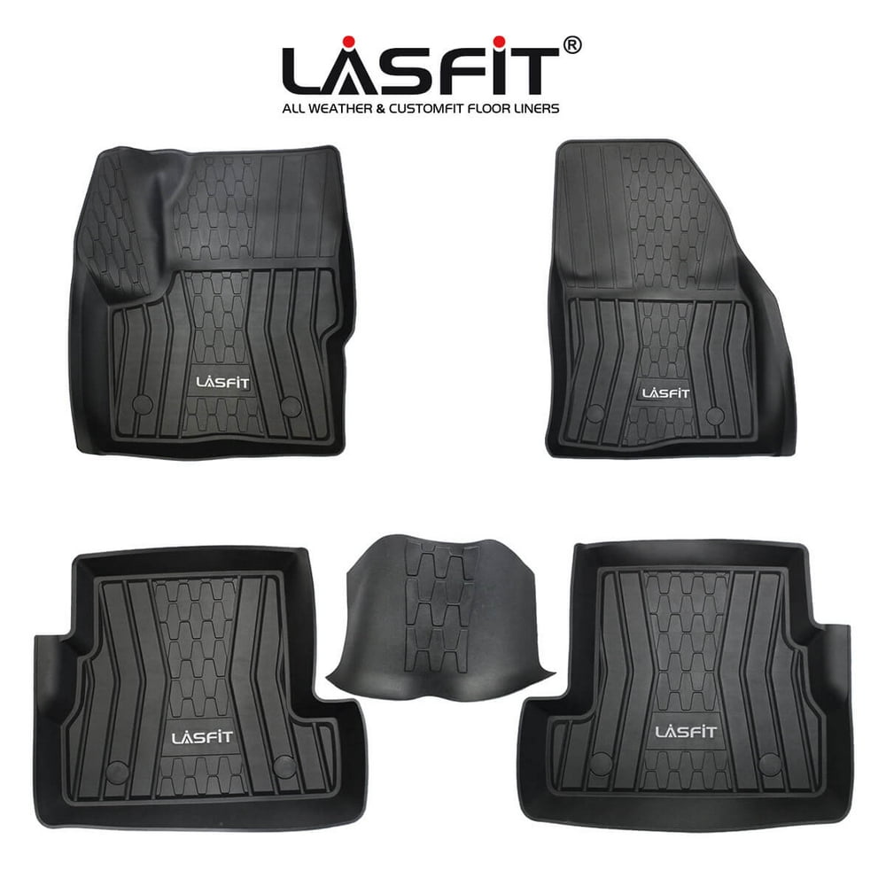 Lasfit Floor Liners for 2015 2016 2017 Lincoln MKC, All Weather Fit TPE Floor Mats, 1st and 2nd