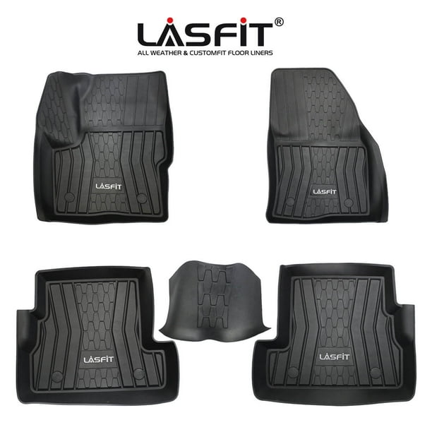 Lasfit Floor Mats for 2017 2018 2019 2020 Lincoln MKZ / Ford Fusion, All Weather Fit TPE Floor