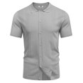 thumbnail image 3 of COOFANDY Mens Knit Button Down Shirt Vintage Short Sleeve Polo Shirts Casual Beach Tops Fashion Hawaiian Shirt, 3 of 6