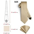 thumbnail image 3 of Champagne Ties for Men Formal Satin Silk Solid Tie Handkerchiefs Set Wedding Cream Ivory Neckties, 3 of 7