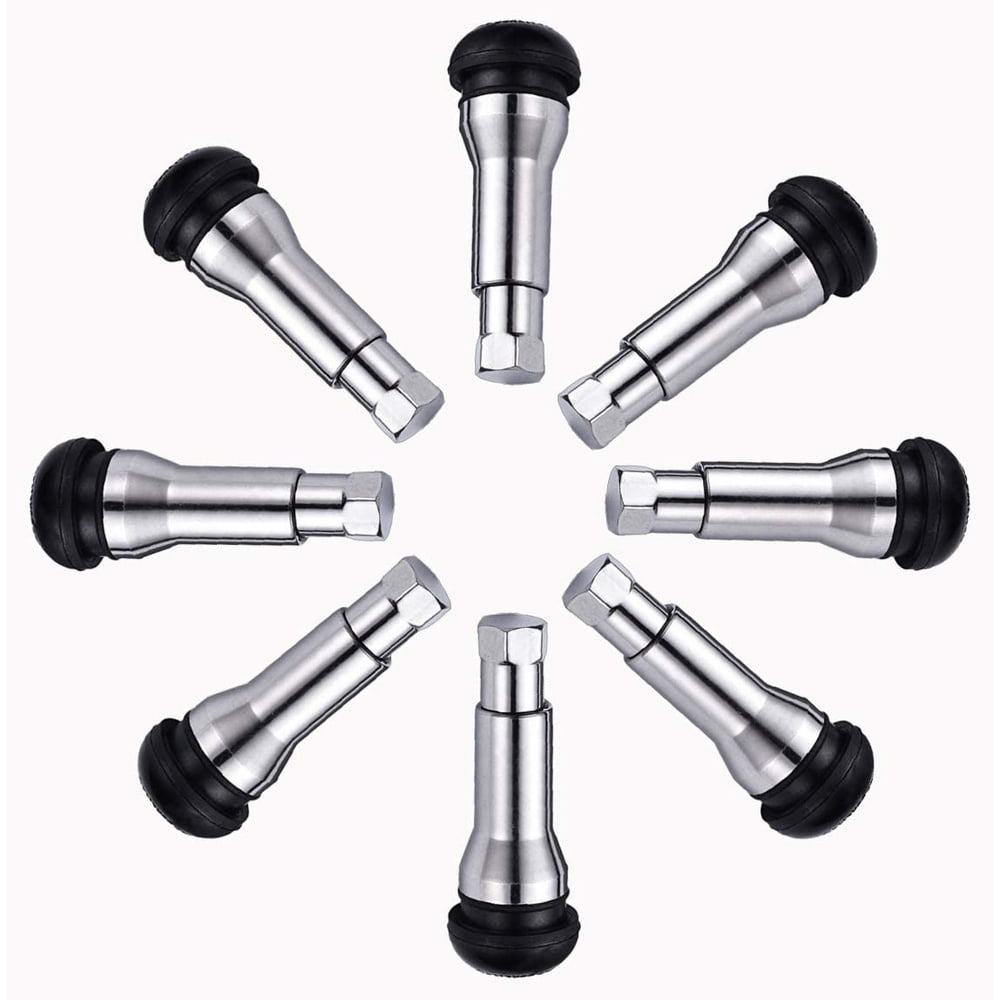 MKING Chrome Rubber Valve Stems TR413 30mm (Set of 8)