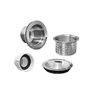 Stainless Metal Drain Assembly Salon Shampoo Bowl Backwash Sink Hair