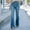 03 Blue, variant on Weiqiqre Women's Jeans , Fashion Ladys High Waisted Lacing Loose and Comfortable Stretch Wide Leg Straight Pants On Sale