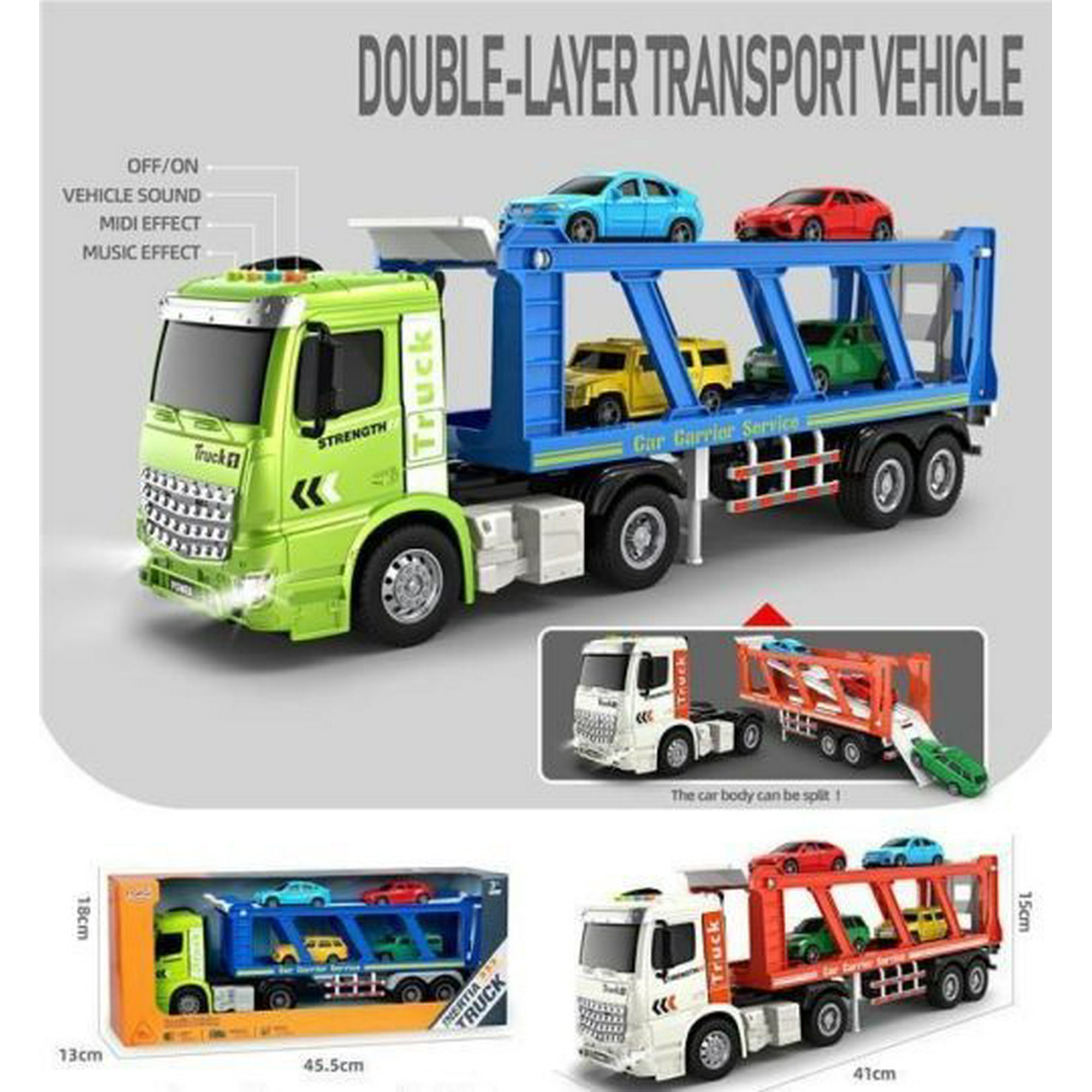 BOYS HAVE FUN TOYS Semi Truck Car Carrier Friction Powered With Lights And Sound Walmart