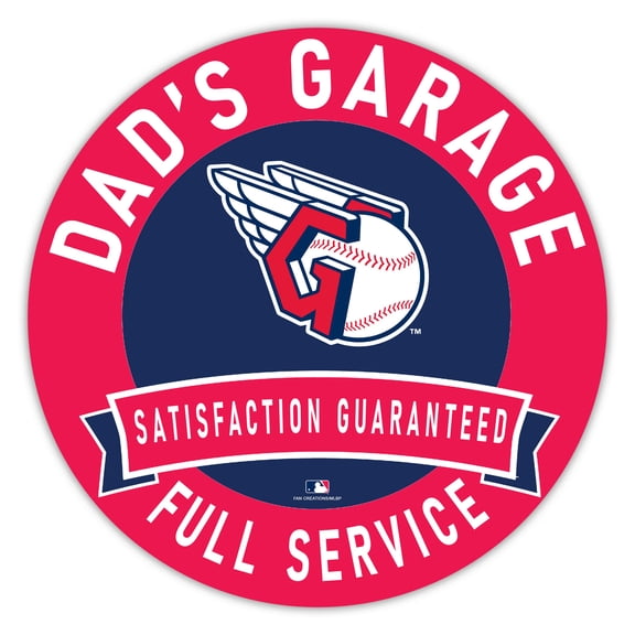 Cleveland Guardians 16" Dad's Garage Wood Sign