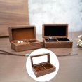 thumbnail image 4 of Wood Jewelry Box Storage Case Organizer with Girls Rings Treasure Lid Keepsake Box Holder Ring Brown, 4 of 8