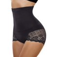 thumbnail image 3 of Ochine Women Shapewear Butt Lifter Hi-Waist Double Tummy Control Panty Lace Trim Waist Trainer Body Shaper, XS-3XL, 3 of 5