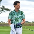 thumbnail image 3 of Fotbe Teal Cactus Camiseta Polo de Golf para Hombre con Estampado – Camisa Deportiva Transpirable con Cuello Abotonado-3X-Large, 3 of 6
