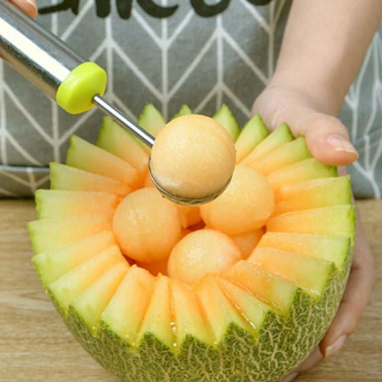 Melon Baller Scoop Set, 4 in 1 Stainless Steel Fruit Scooper Fruit Carving  Tools Set Watermelon Slicer for Ice Cream Vegetable Cantaloupe Melon 
