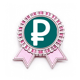 thumbnail image 1 of Símbolo de moneda peso PHP Filipinas Insignia broche Medalla rosa premiada, 1 of 3