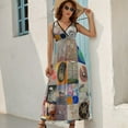 thumbnail image 5 of Hilma Af Klint Montage Womens Night Club Maxi Dress V Neck Sleeveless Bohemia Long Dresses, 5 of 9
