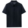thumbnail image 3 of Camisa de Capa Base Al Aire Libre de Manga Larga de los Hombres de Verano Casual de Color Sólido de Punto con Cuello Abierto, Top de Manga Corta Transpirable, 3 of 5