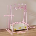 thumbnail image 3 of Qaba Kids Clothing Rack, Kids Dress Up Rack with Storage, Hangers, Pink, 3 of 10