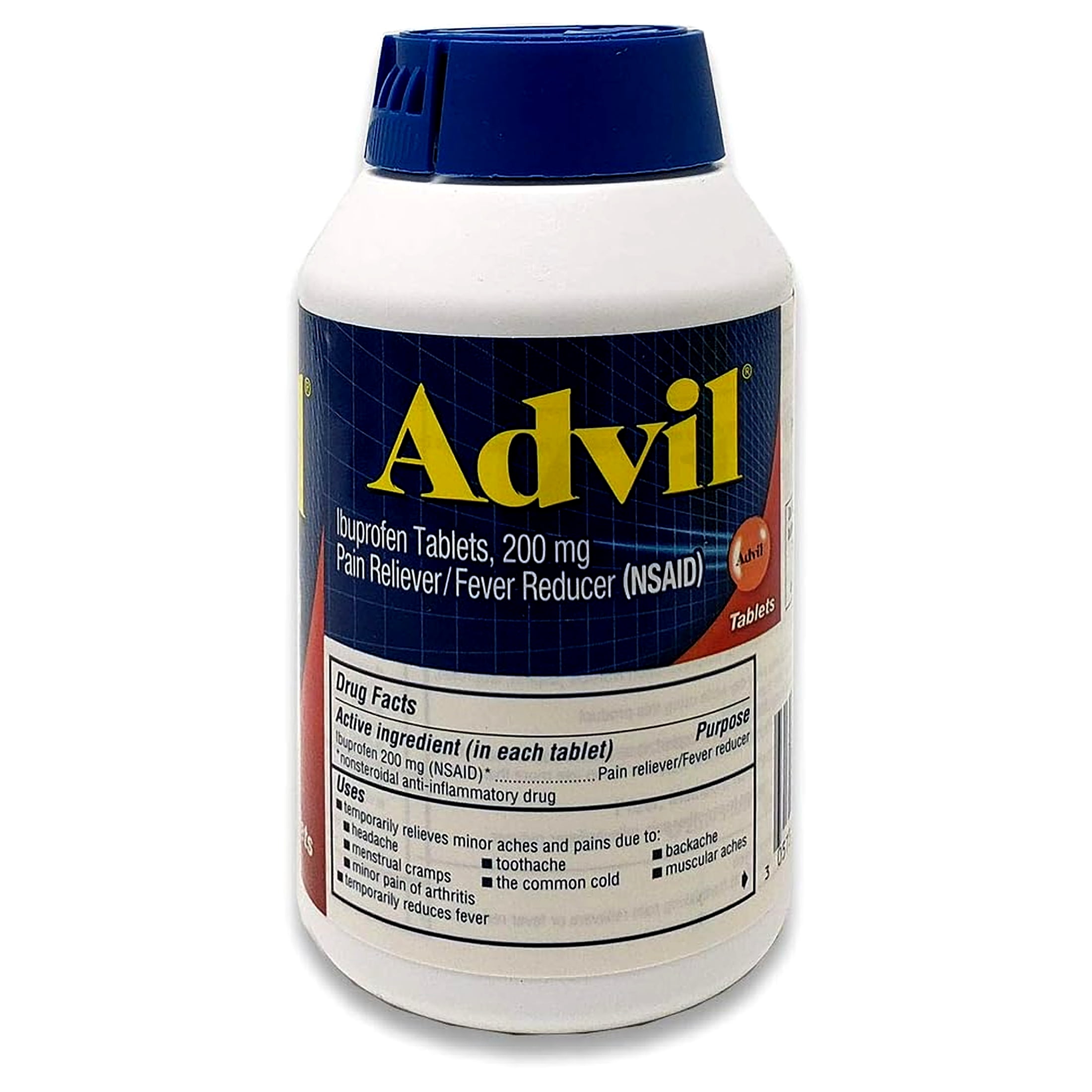 Advil Pain Reliever Fever Reducer 200 Milligram Ibuprofen Coated Tablets New Larger Size, 360 Count