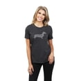 thumbnail image 2 of Thread Tank Dachshund Dog Silhouette Women's Relaxed Crewneck T-Shirt Tee Charcoal Small, 2 of 4