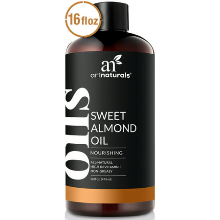ArtNaturals Premium Sweet Almond Oil - (16 Fl Oz / 473ml) - 100% Natural & Pure – Therapeutic Grade Unrefined Carrier and Massage Oil – for Hair, Body and Skin or Diluting Aromatherapy Essential