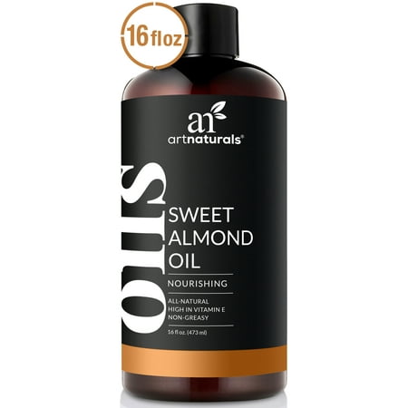 ArtNaturals Premium Sweet Almond Oil - (16 Fl Oz / 473ml) - 100% Natural & Pure Therapeutic Grade Unrefined Carrier and Massage Oil for Hair, Body, and Skin or Diluting Aromatherapy Essential Oils