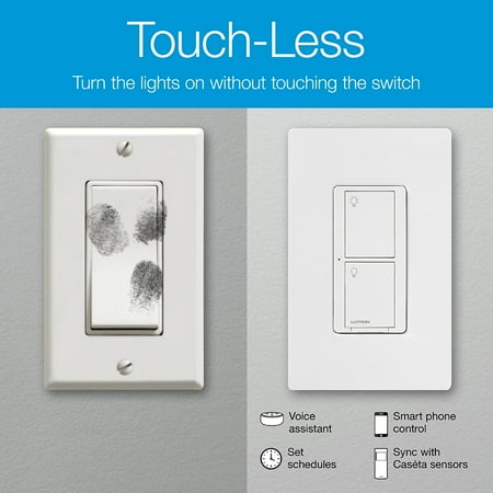 Lutron - Caseta Smart Switch Kit with Remote 3-Way (2 Points of Control) - White