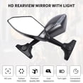 thumbnail image 3 of Labymos Universal Motorcycle Rearview Mirrors HD with Lights Flat Mirror Carbon Fiber Grain Modified Reversing, 3 of 8