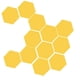 thumbnail image 1 of 12 pegatinas de pared de plástico removibles, espejo flexible hexagonal 3D Oro, 1 of 8