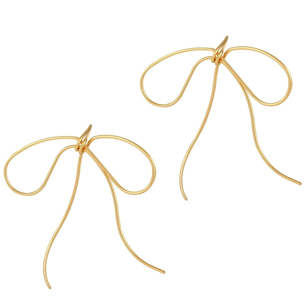 Pendientes de lazo Pendientes colgantes de perlas para mujeres y niñas Lindos diamantes de imitación cuelgan pendientes largos de borla regalos para su Navidad