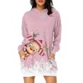 thumbnail image 1 of WILLBEST Sudadera Larga para Mujer Sudadera Informal con Capucha y Estampado de Ciervos Navideños para Mujer, Ideal para Otoño E Invierno Chica​​, 1 of 5