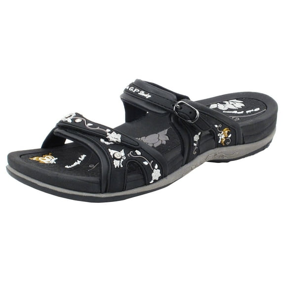 GP Signature Slide Sandals for Women: 6875 Black, EU39 (US Size 8 - 8.5)