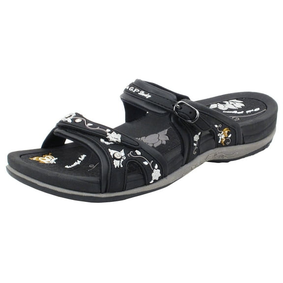 GP Signature Slide Sandals for Women: 6875 Black, EU40 (US Size 9 - 9.5)