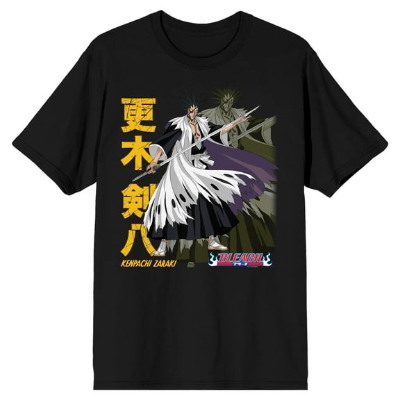 Bleach Kenpachi Kanjo Logo Men's Black T-shirt-3XL