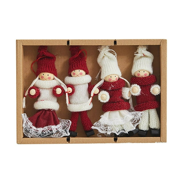 4PCS Christmas Pendant Children‘s Christmas Boxed Gift Gift Christmas Tree Pendant Ornaments