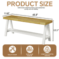 thumbnail image 2 of 43.3" Farmhouse Bench, End of Bed Bench,Solid Wood Entryway Bench, Indoor Bench, Rustic Wood Bench Seat for Indoor,Entryway, Dining Room, Living Room, Hallway, end Bed and Front Door, White, 2 of 7