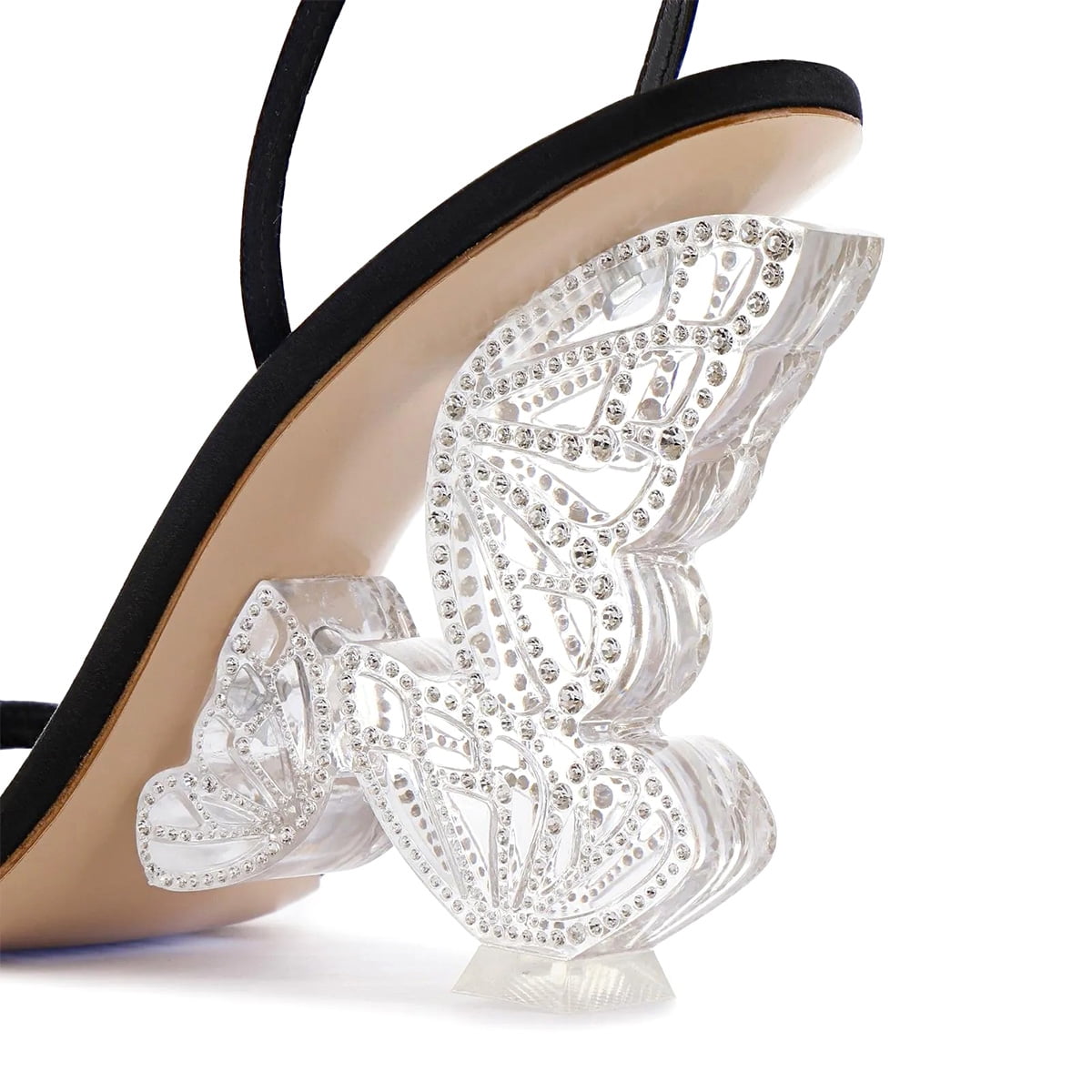 XYD Women Open Toe Sandals Glitter Rhinestone Butterfly Wing Wedge