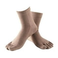 thumbnail image 4 of 1Pair Comfy Five Toe Socks Cotton High Crew Sock Athletic Solid Socks Khaki, 4 of 6