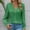 Green, variant on AXXD Womens Tops Red Basic 2024 Fall Solid Color Long Sleeve V-Neck Lace Splicing Hollow Bubble Sleeve Shirt